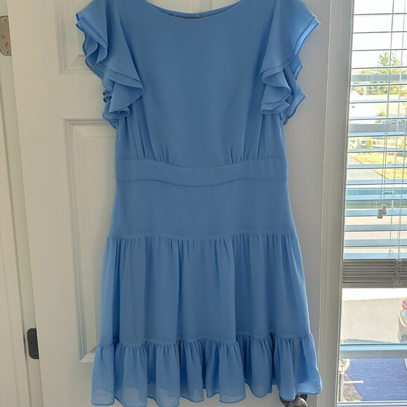 Eliza J  Flutter Sleeve Tiered Ruffle Dress - Size 12 - Never Worn - Picture 1 of 7
